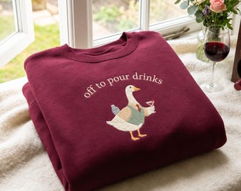 Embroidered Goose Bartender Sweatshirt, Funny Mixologist Gift