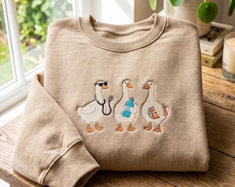 Embroidered Ultrasound Goose Sweatshirt, Radiology Sweatshirt, Gift for Ultrasound Tech, Radiology, Radiology Gifts