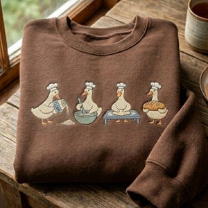 Sudadera bordada con ganso para hornear, regalo divertido para amantes del pan de masa madre.