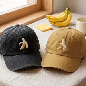 Gestickter Bananenhut, Bananenliebhaber-Partyhüte Erwachsene einstellbare Dad-Kappe
