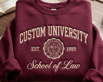 Sudadera personalizada bordada de la Facultad de Derecho de la Universidad, ropa universitaria vintage.