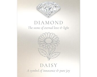 April Birthstone Diamond Daisy Print: Stone of Eternal Love (Matte Paper)