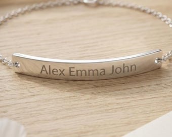Personalized Name Bar Anklet | Dainty Stainless Steel Bracelet (Gold, Rose Gold, Silver)