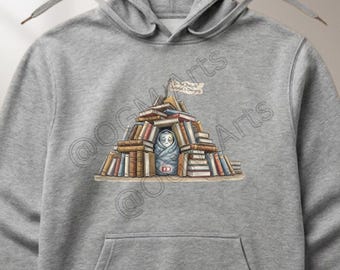 Introvert Hoodie, Book Fortress, Social Battery Charging, Cozy Pullover Sweatshirt