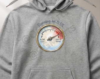 Introvert Hoodie: Critical Exhaustion Social Battery Gauge Sweatshirt