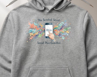 Introvert Hoodie: Social Plan Cancelled Sweatshirt, Funny Anxiety Pullover