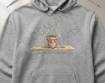 Introvert Hoodie: Overpeopled Syndrome Wilted Plant Graphic Sweatshirt – Cozy Social Battery Apparel