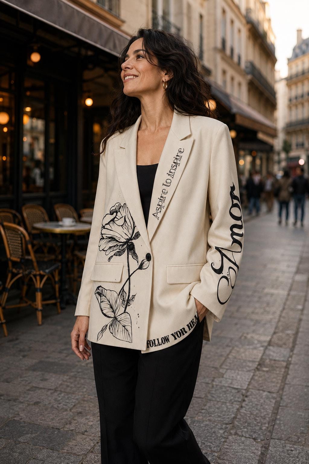0.00　HAND-PAINTED LONG TAILOREDJACKET Hand Painted Blazer Jackets - Etsy