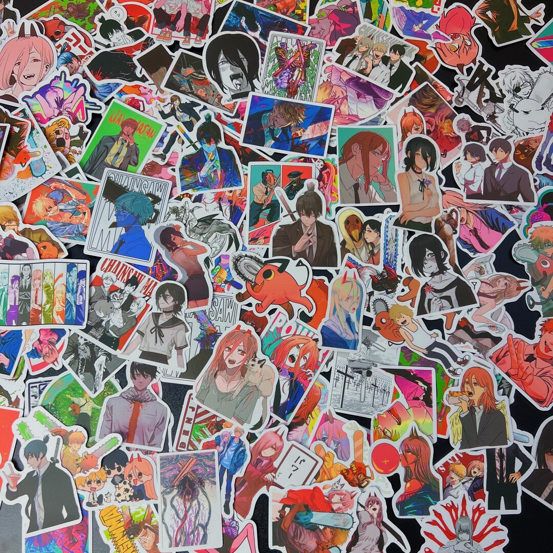 Chainsaw Anime Stickers, 1-150 Assorted Anime Stickers, Waterproof ...