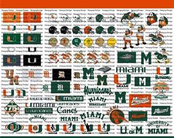 Hurricanes SVG Bundle, Miami Football, SVG Bundle, Cricut, Printable, University, College, Basketball, Svg Png Pdf, Download