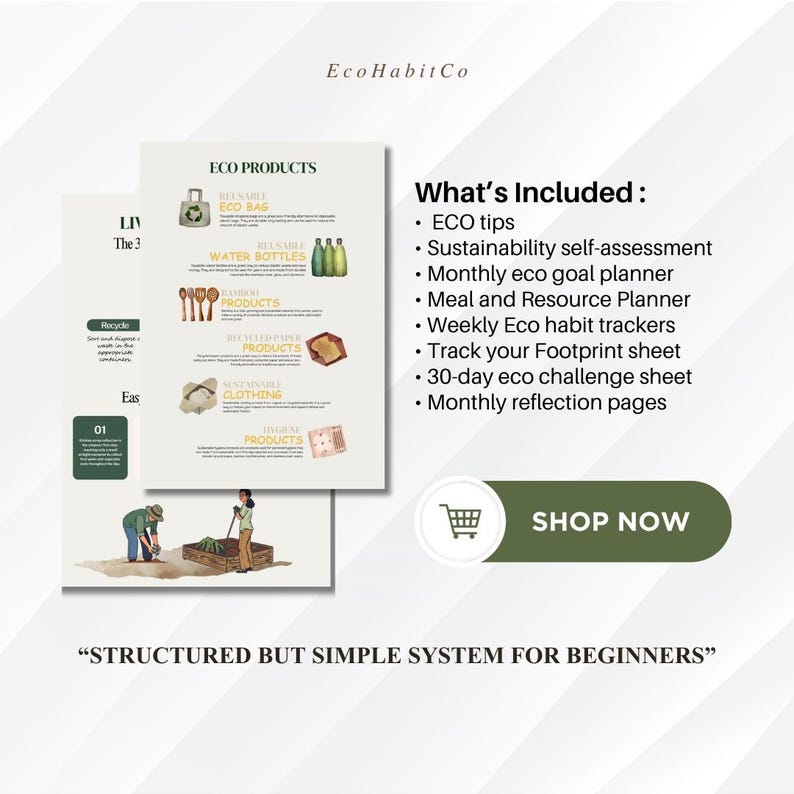Sustainable Planner Printable | Eco Habit Tracker | Green Lifestyle ...