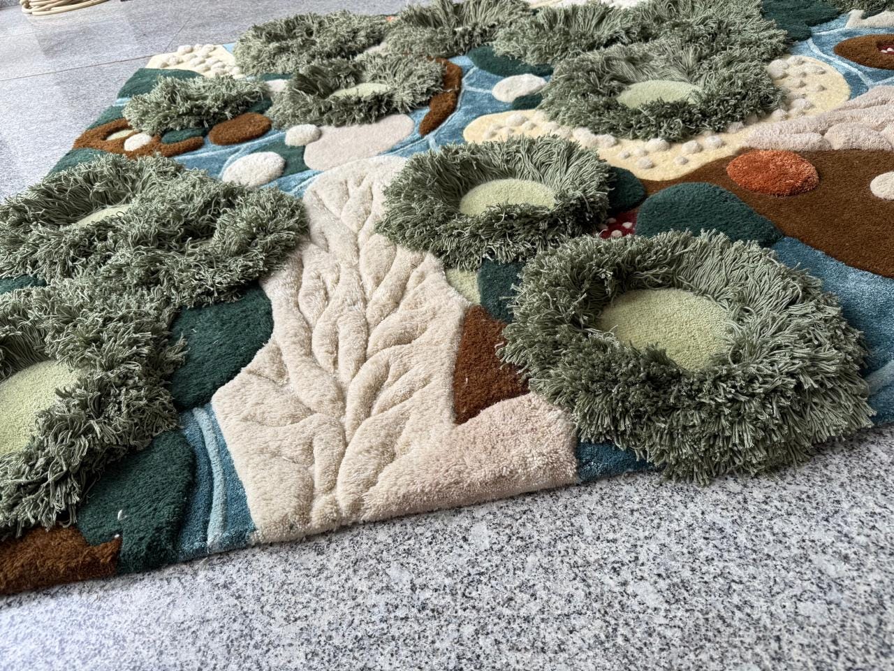 Moss Rug Tufted 3D Texture, Nature Inspired Wool Carpet, Biophilic Art ...