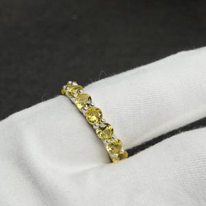 Citrine Sterling Silver Ring, Round Citrine Gemstone Ring, Statment Silver Ring, Multi Stone Ring, Gift For Her