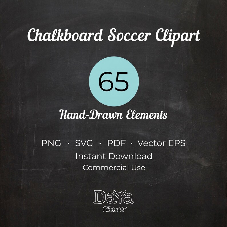 Soccer Chalkboard Elements Bundle, Hand Drawn Soccer Doodles, Canva ...