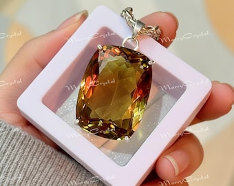 Zultanita de plata alemana de 85 quilates que cambia de color con cadena de 45 cm. Piedra preciosa suelta.