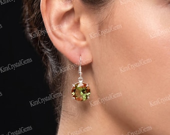 Color Changing Zultanite Earring For Women Everyday Jewelry Gift Round Gemstone GS Silver