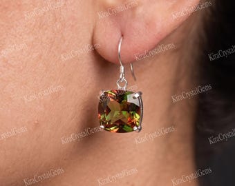 Color Changing Zultanite Earring For Women Everyday Jewelry Gift Cushion Gemstone GS Silver