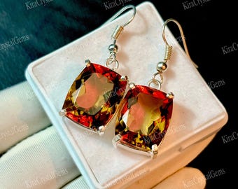 Color Changing Zultanite Earring For Women Everyday Jewelry Gift Cushion Gemstone GS Silver