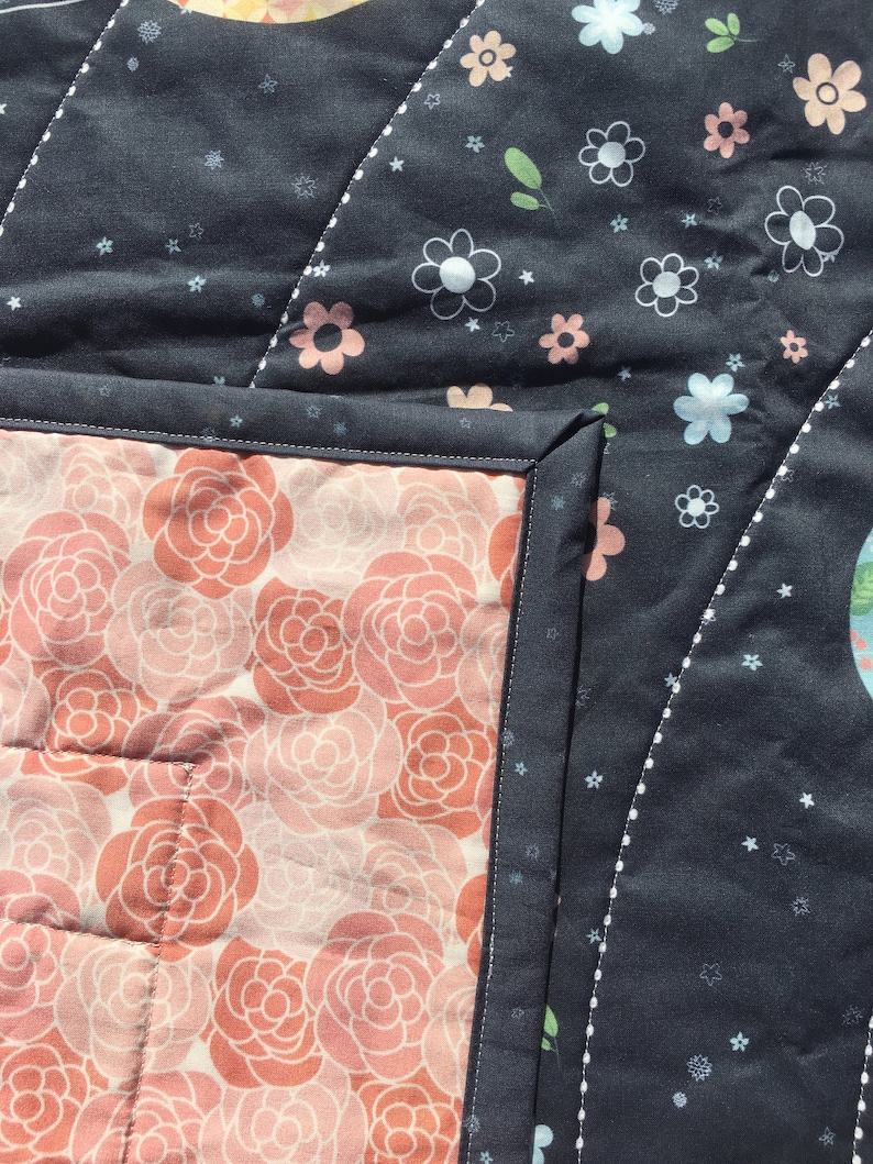 Baby Quilt Nomi /& Brave Travel the Universe; Crib bedding; Girl Nursery; Baby Girl; STEM for girls; Science for girls
