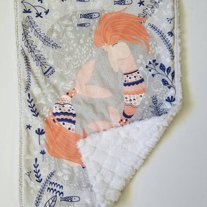 Mermaid Mini Snuggle Lovey blankie minky newborn baby shower gift ideas under the sea image 1