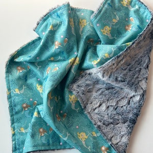 Mermaid Mini Snuggle Lovey blankie blanket miniature newborn baby shower gift ideas lovie girl nursery image 1