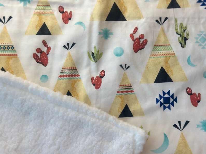 Boho TeePee Mini Snuggle Lovey blankie minky newborn cactus cacti bohemian aztec tribal baby shower gift ideas gender neutral Bild 2