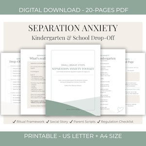 Separation Anxiety Toddler Printable – Preschool Drop Off Social Story, Kindergarten Transition Help, Calm Morning Routine PDF