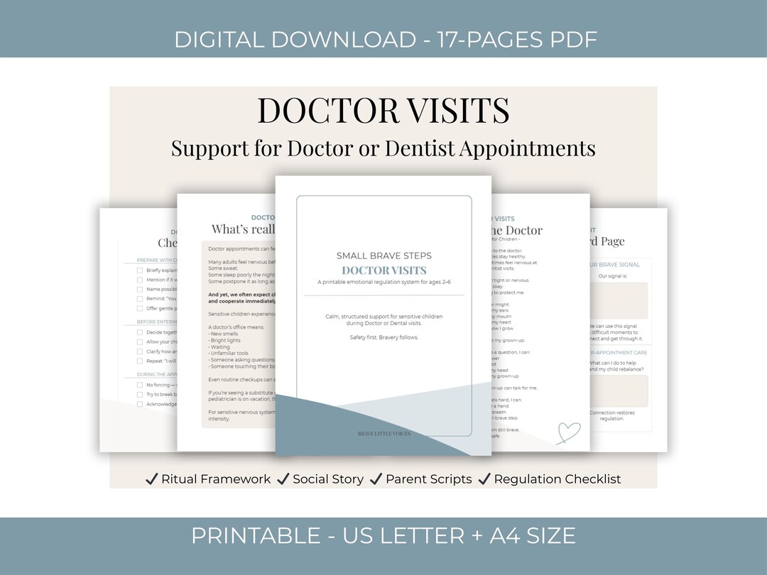 Doctor Visit Anxiety Printable for Sensitive Kids 2-6 | Pediatrician ...
