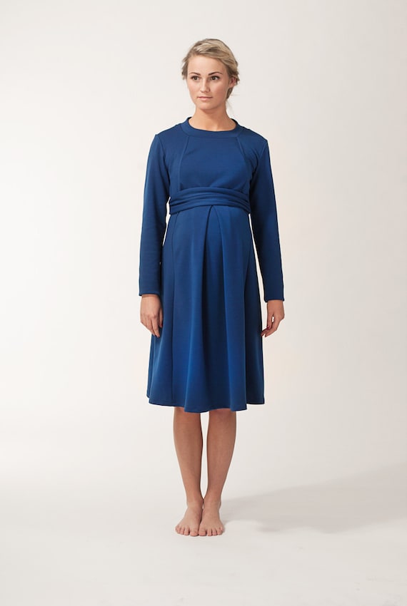 Items similar to Long sleeve elegant blueberry dress on Etsy