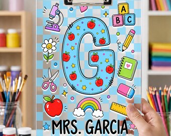 Personalized Teacher Clipboard, Custom Acrylic Clipboard with Name, Teacher Appreciation Gift, Back to School Gift, Classroom Supplies