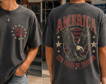 Comfort Colors America 250 Shirt, Eagle Patriotic Tee, 250 Years of Freedom T-Shirt, 250th Anniversary Shirt, July 4th USA Tee