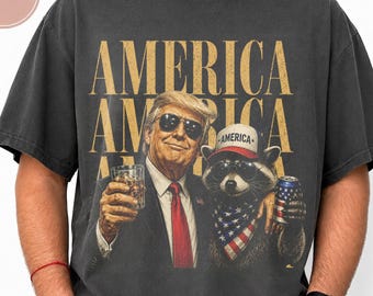 Make Hot Dogs Great Again Shirt, Funny Trump Raccoon Tee, Patriotic USA Meme Apparel, Conservative 4th Of July, Republican Trash Panda