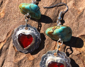Frida’s Milagro Heart Southwest Earrings