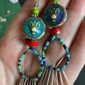 Boho Bee Color Changing Mood Beaded Earrings