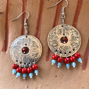 Frida’s Aztec Disc Dangle Earrings