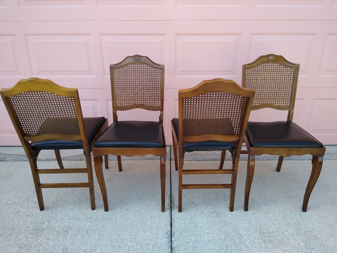 LegoMatic cane back folding chairs Set 4 Etsy