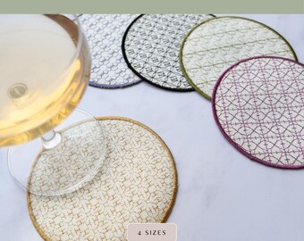 Cocktail napkins - set of 5 - coasters - In The Hoop - ITH Digital Machine File | Instant download - Floral