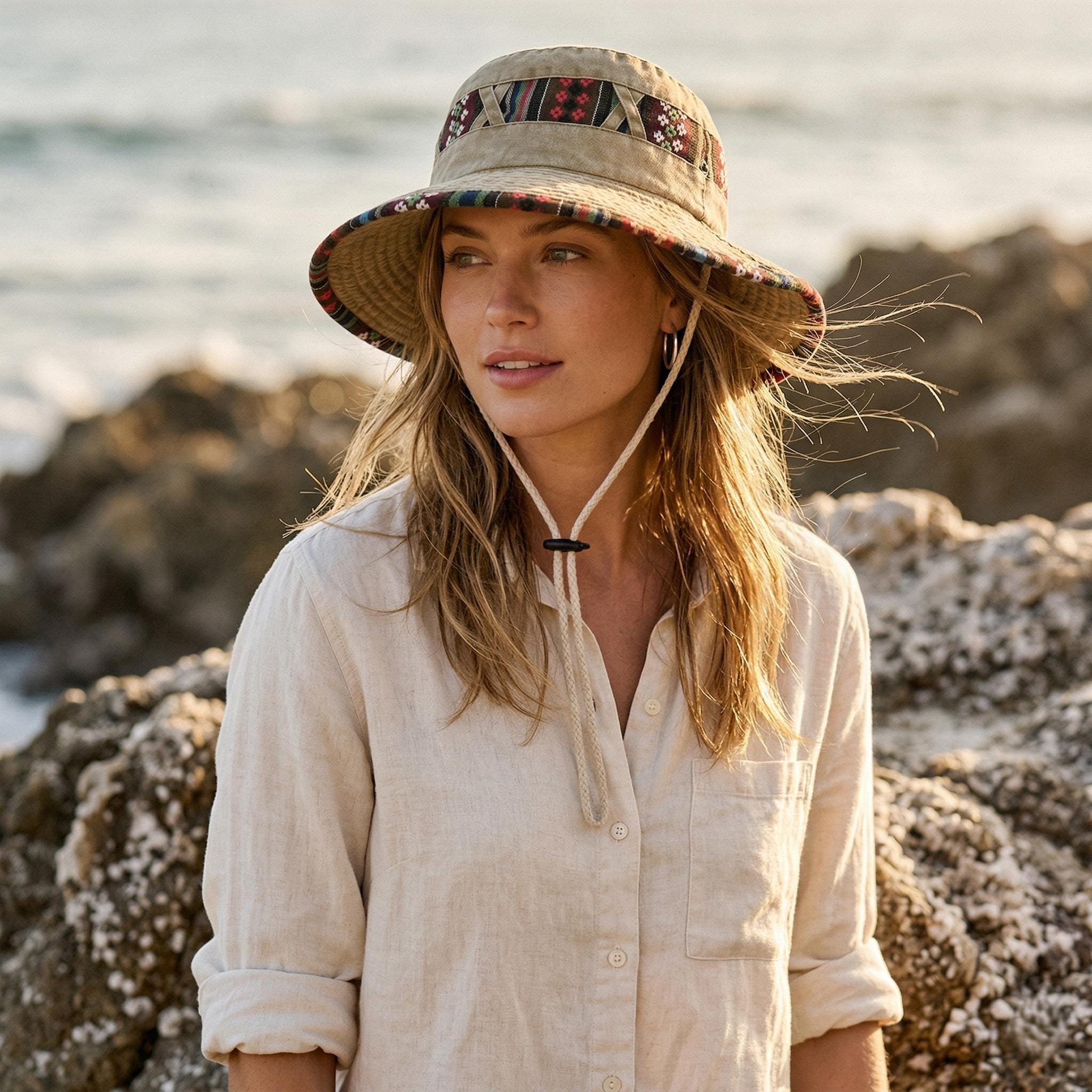 Unisex Bucket Hat | Wide Brim Sun Protection, Adjustable Chin