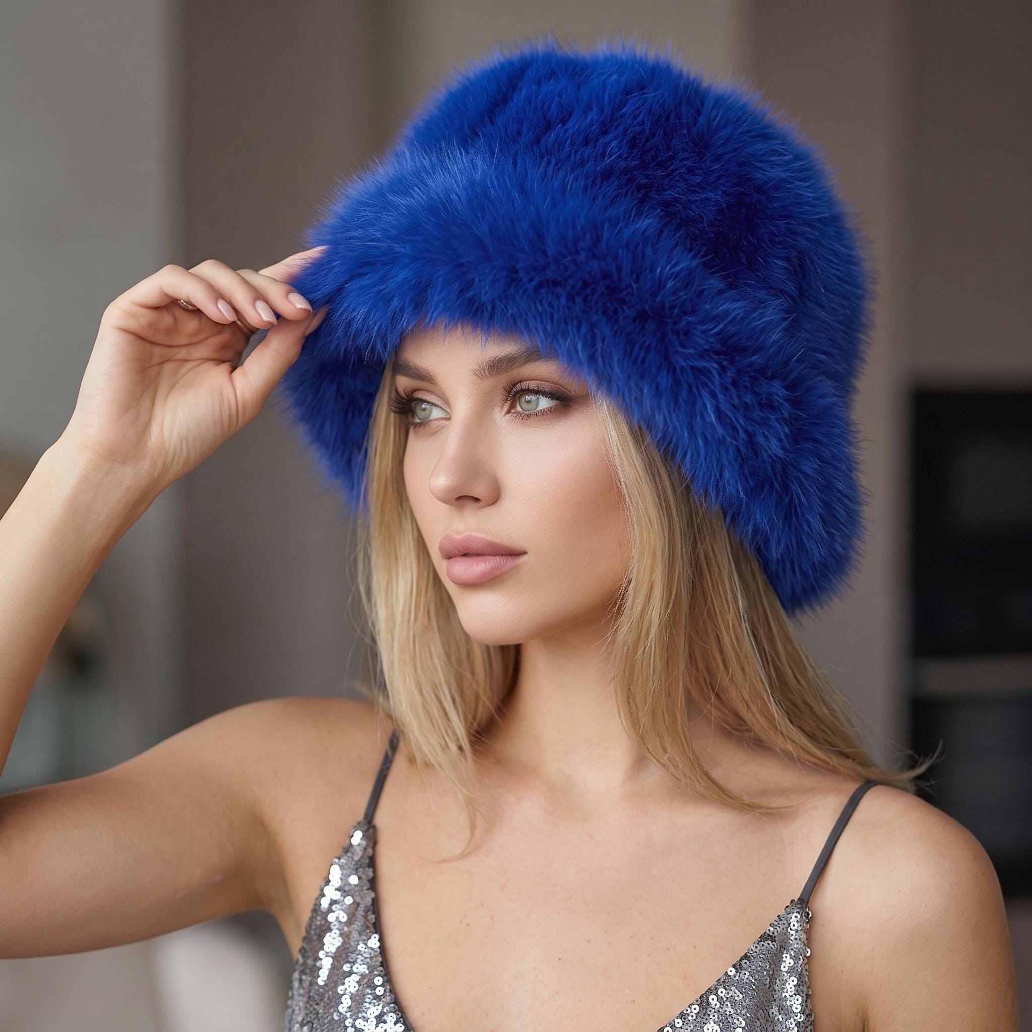 Y2k Faux Fur Hat - Etsy