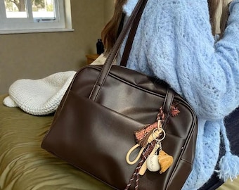 Large Capacity Tote Bag Women Vintage Satchel Everyday Handbag Work Purse Shoulder Bag