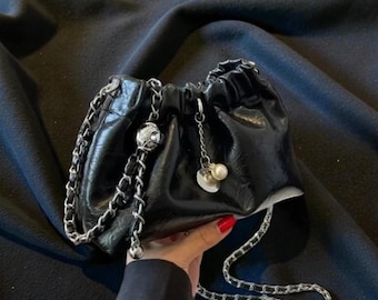 Y2K Shoulder Bag for Women | Trendy Chain Bucket Purse | Summer 2000s Inspired Crossbody Handbag