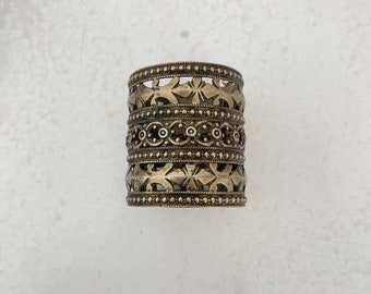 Antique Berber Silver Hinged Cuff Bracelet | Pin and Barrel