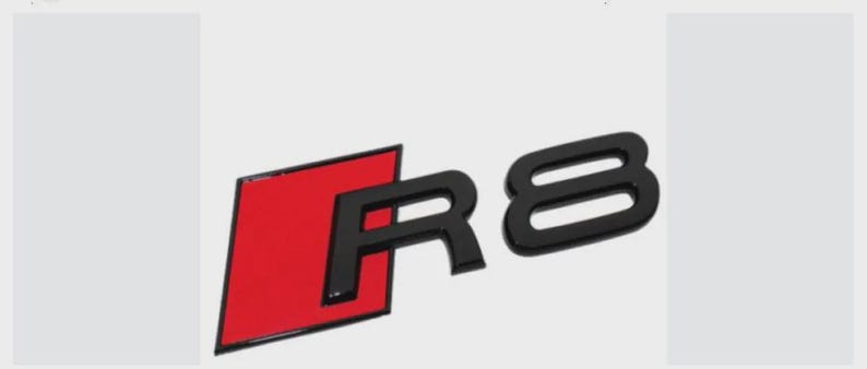 Gloss Black 3D R8 Rear Trunk Emblem Badge for Audi R8 2008-2023 ...