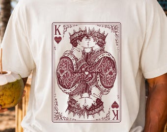 King of Hearts Playing Card Shirt | Vintage Tarot Gay Couple Pride Crewneck