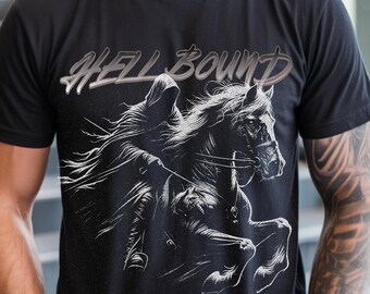 Comfort Colors Vintage Hellbound Dark Knight T-Shirt, Dark Western Graphic Tee
