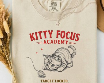 Comfort Colors Kitty Focus Academy Cat T-shirt | Cat Lover Tee, Meme Shirt