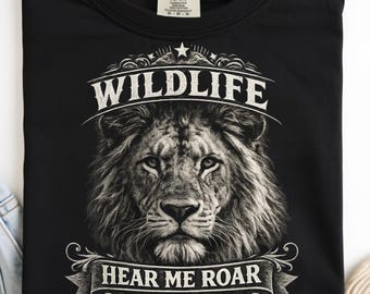 Vintage Lion Wildlife Graphic Tee, King of the Jungle Retro Design