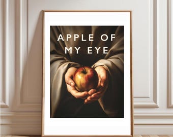 Apple Of My Eye Print, Dutch Still Life Painting Hallway Bedroom Dining Wall Art Quirky Simple Bold Modern Contemporary Deco