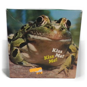 Vtg 70s Springbok Mini Jigsaw 7&quot; Kiss Me! Froggie Frog Puzzle Hallmark 70 Pc