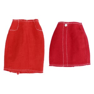Vtg 1995 Barbie Solid Red Denim Pencil Skirts Lee Jeans Fashion 68308